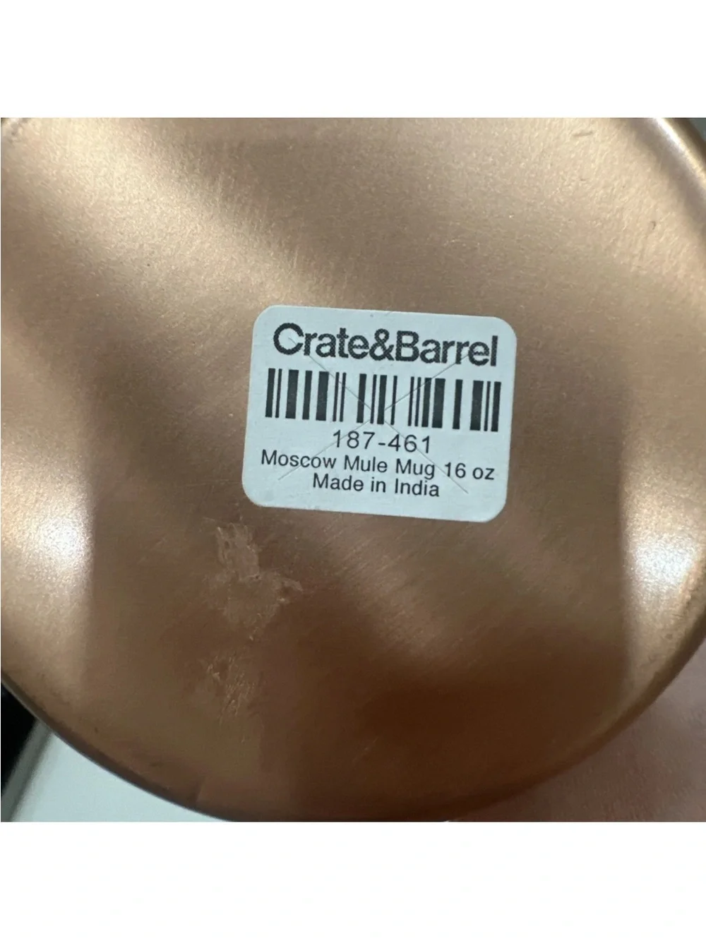 Crate & Barrel Copper Set Of 2 Mugs Quality Drinkwear India Metal